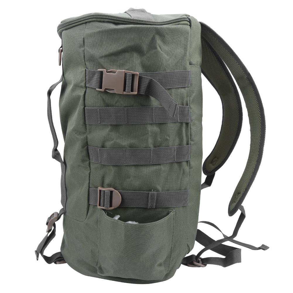 Cylinder Fishing Tackle Backpack Shoulder Bag Fishing Rod Outdoor Satchel DurableGreen