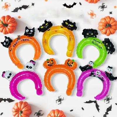 Halloween Headband Balloon Cartoon Aluminum Film Balloon Spider Ghost Hair Ornament Balloon Party Supplies