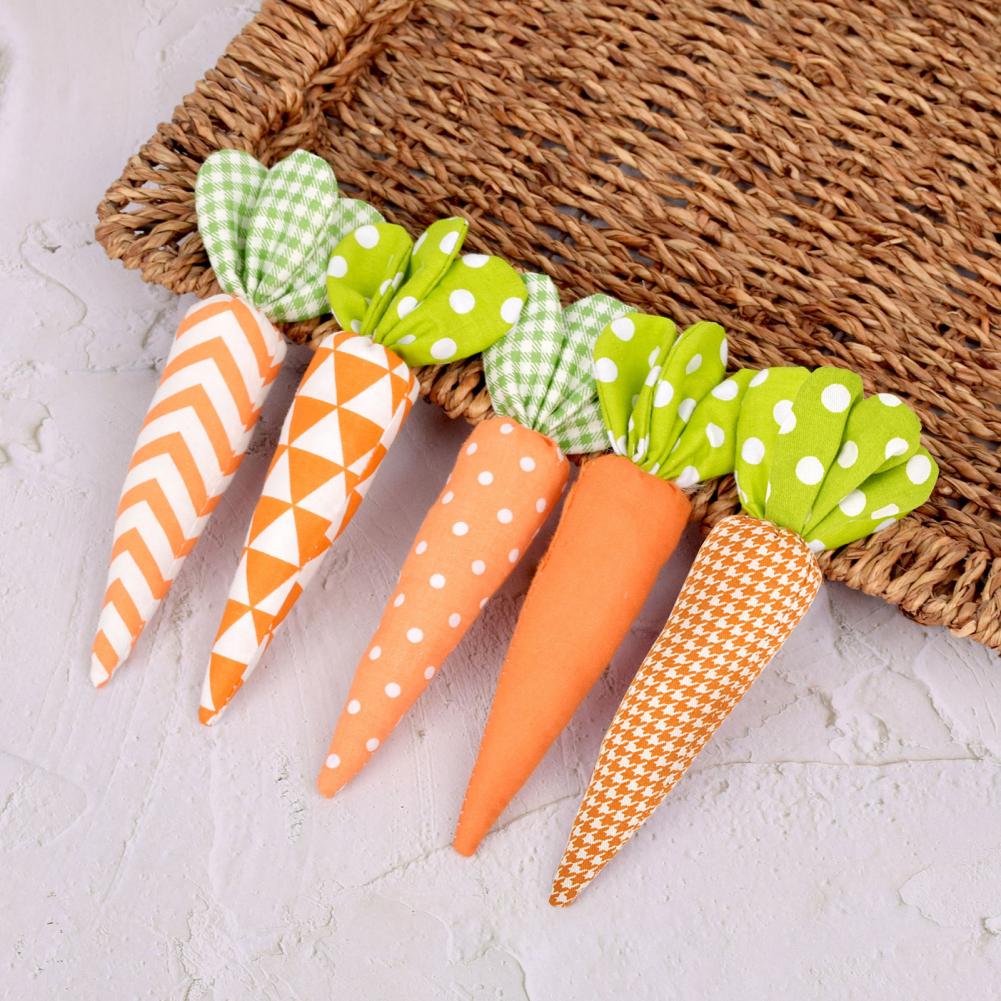 Cloth Carrot Decorations Warm Easter Decor Easter Carrot Ornaments Set for Spring Party Decor Stuffed Fabric for Children