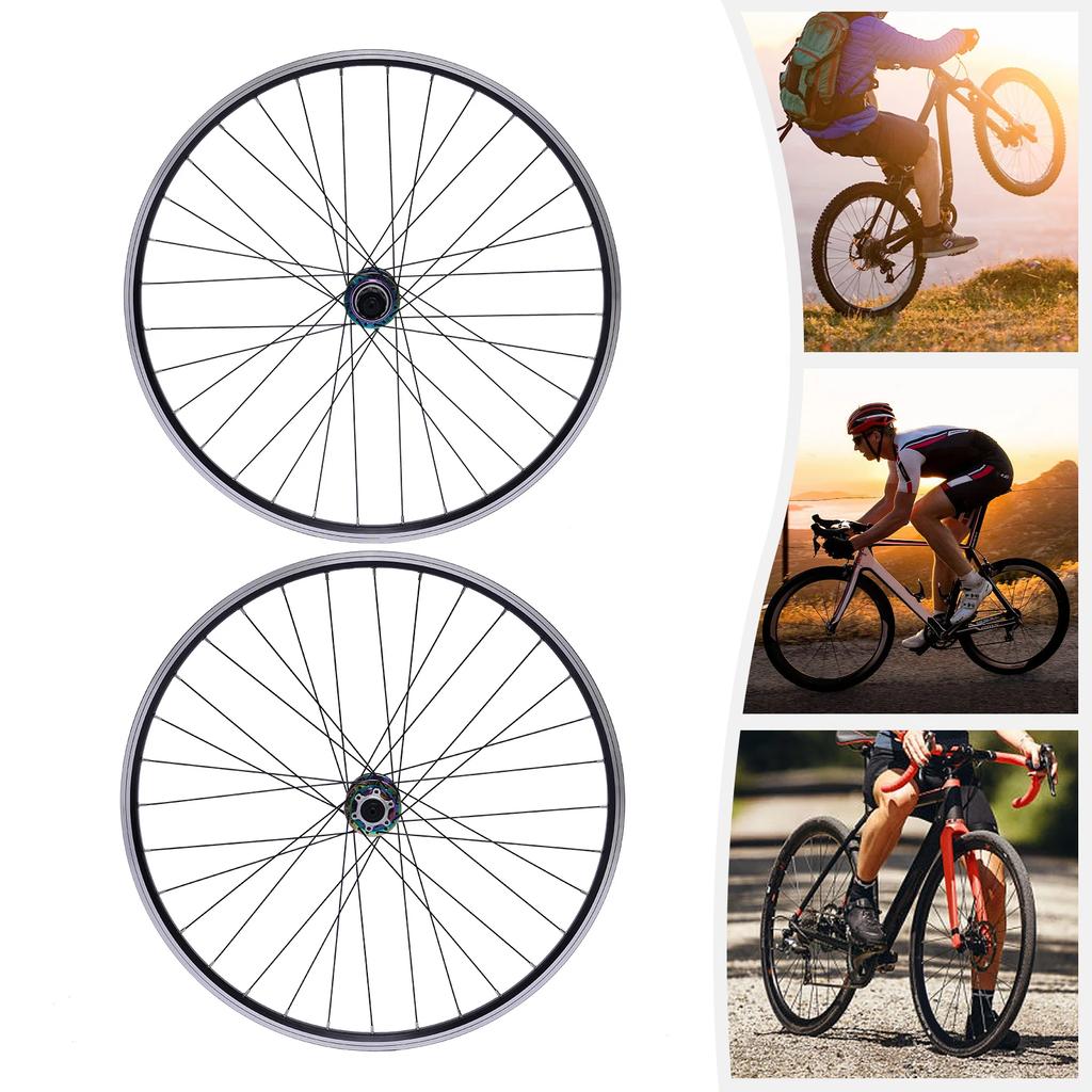 27.5In MTB Wheelset Aluminum Alloy Disc Brake Ready(441lbs Load Capacity) - Quick Release Front Rear Black Mountain Bike Wheels