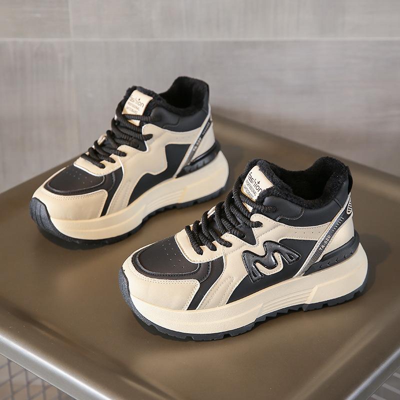 

JCF 2702-1 new 2025 autumn women s shoes platform student board shoes casual velvet heightening splicing sports shoes 40