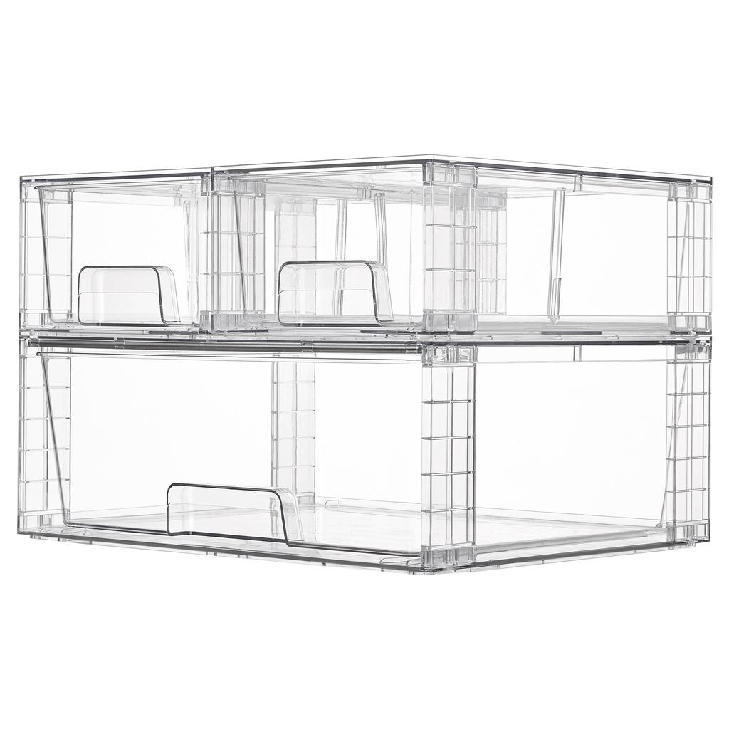 New cross-border detachable cosmetics storage box 12inch assembled transparentPETDesktop Storage Box Manufacturer Wholesale