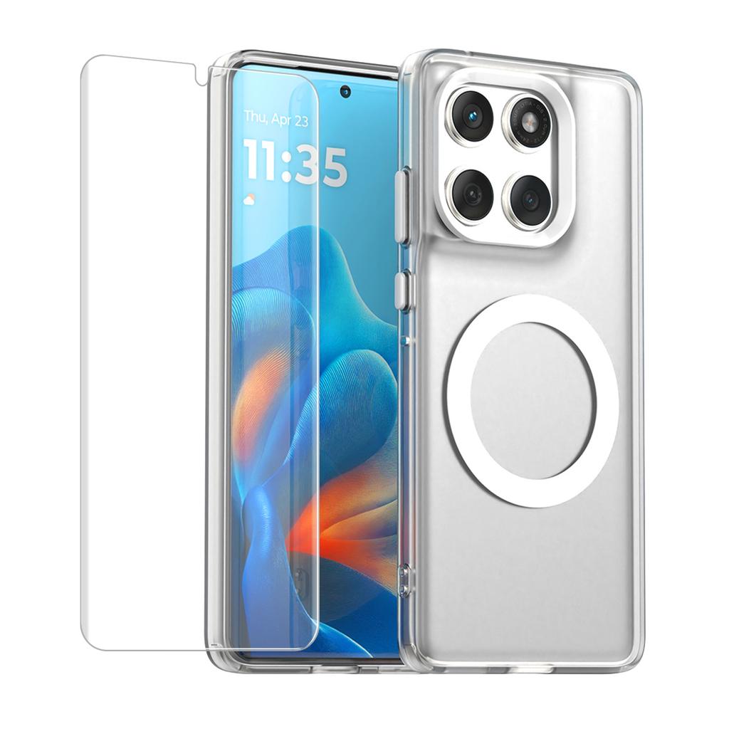 For Motorola Edge 60 Pro 5G ENKAY Hat-Prince Magnetic Case with Hydrogel Film PC TPU Phone Cover