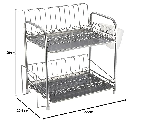 Pearl Metal Resin Dish Drainer, 2-Tier, Simple Wear HW-7301