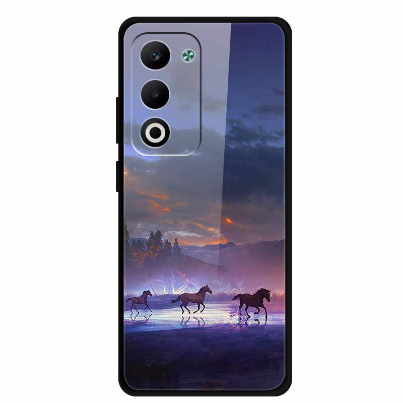 Glass Back Cover For Oppo A5 5G 2025 Phone Case 6.67" Hard Tempered Glass Case For Oppo A5i Pro 4G Case A5iPro Soft Bumper Shell