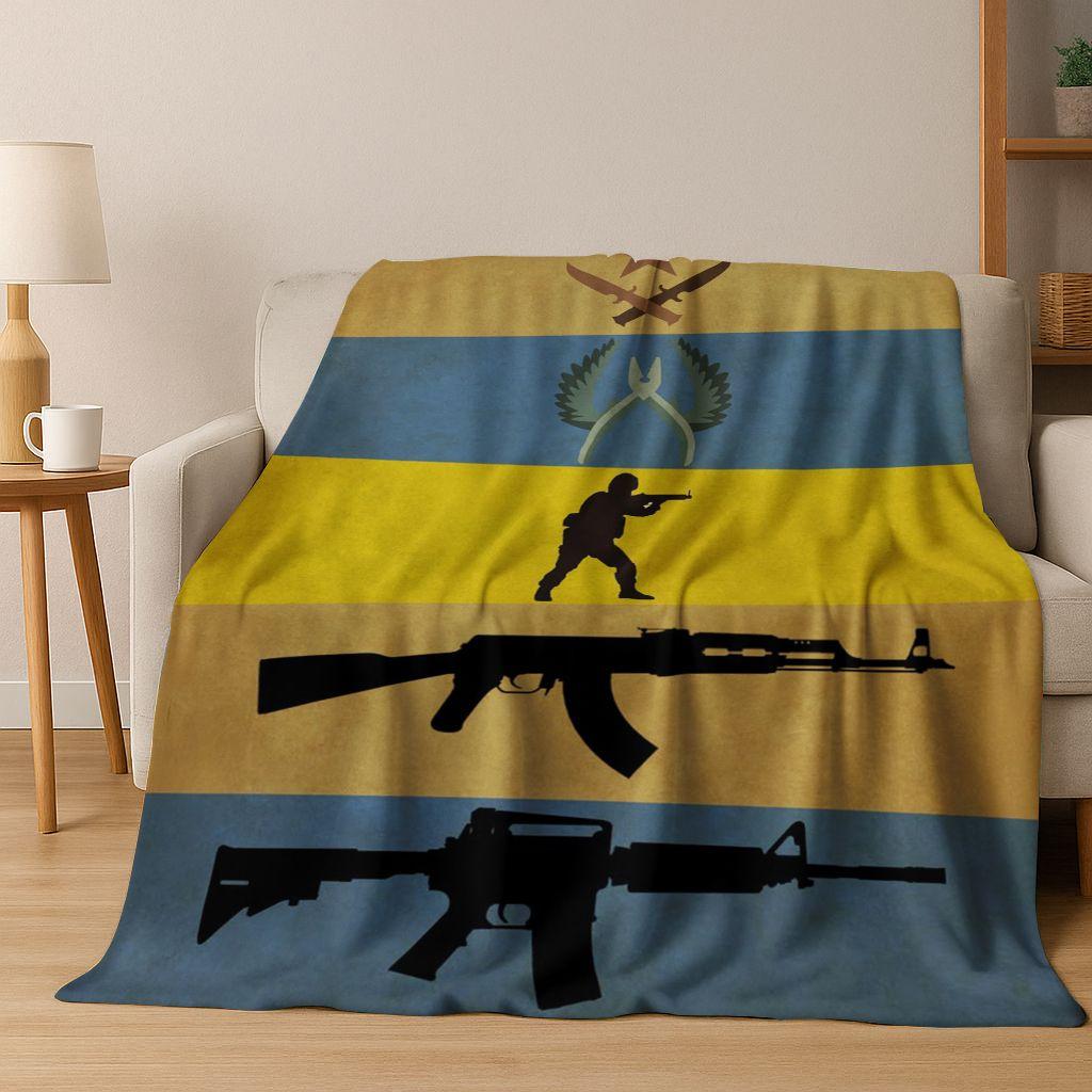 26 Style CS GO Game Counter Strike Gamer Flannel Blanket,Warm and Cozy Soft Throw Blanket for Home Bedroom Bed Sofa Cover Gift