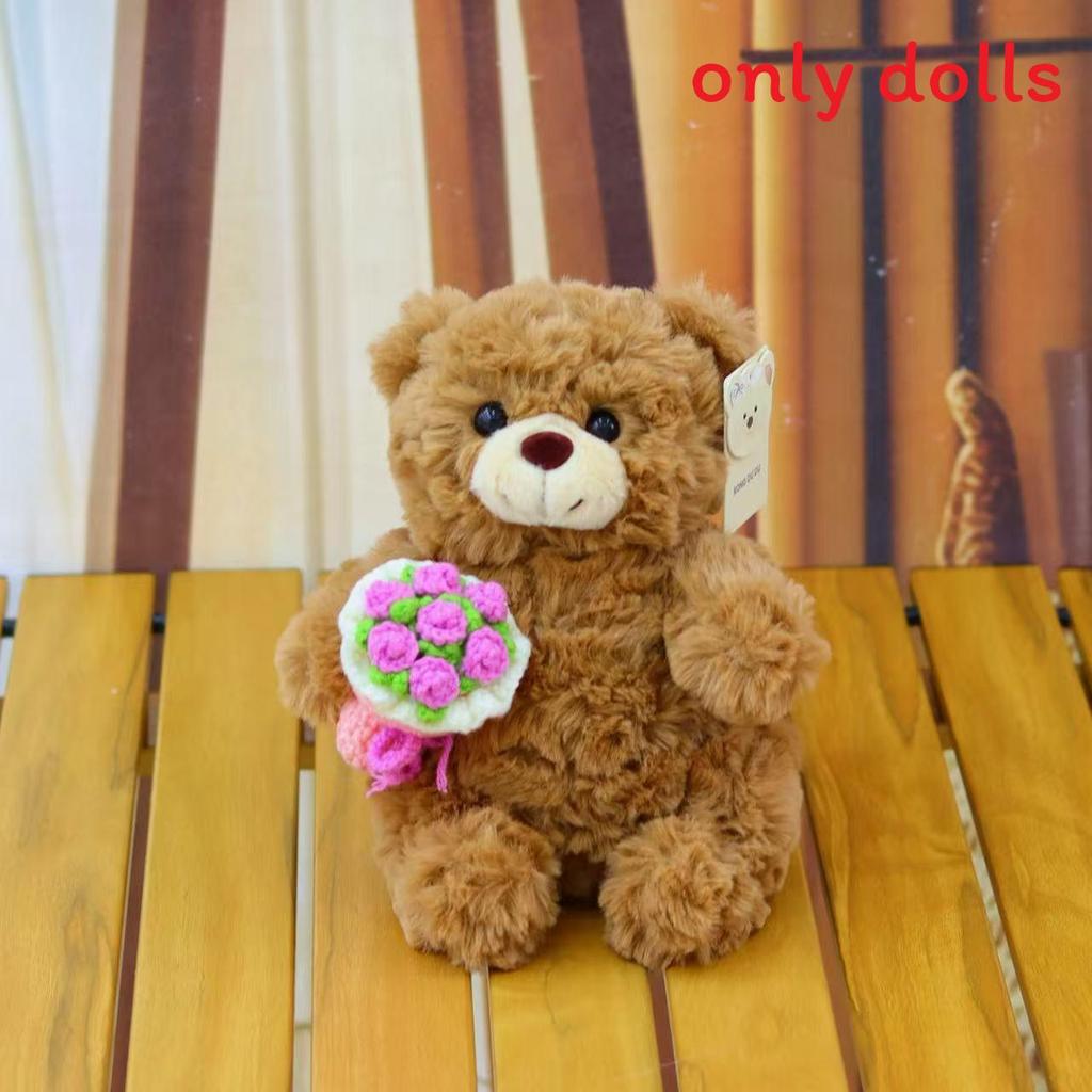 Plüsch-Teddybär-Geschenk mit Rosenblüten für Abschluss- und Weihnachtsfeiern
