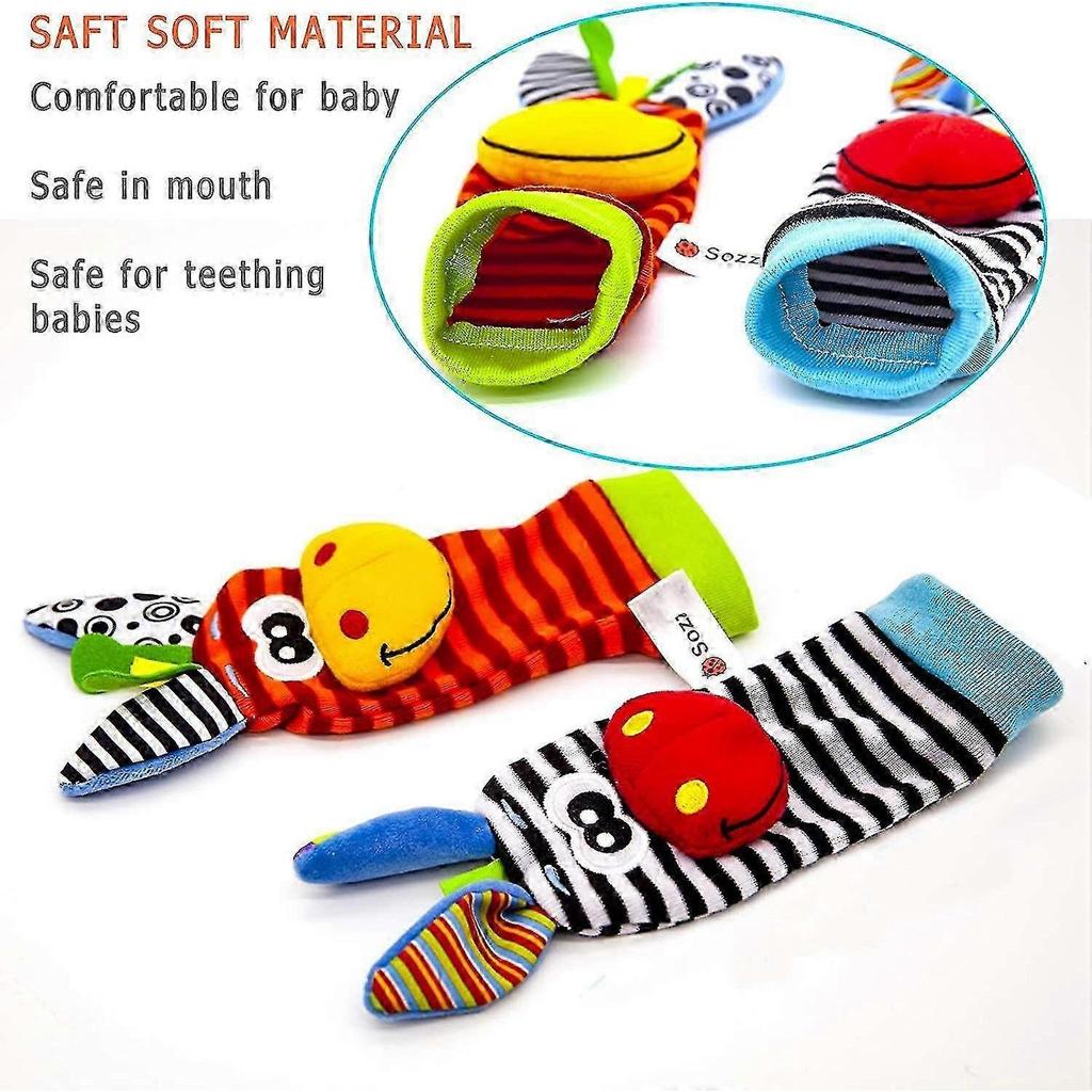 Baby Rattle Socks Wrist Rattles Foot Finder Socks Set,acsergery Baby Rattle Toys