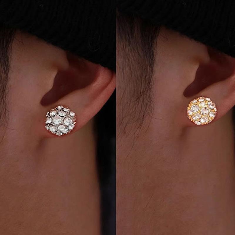 Vintage Shiny Ball Magnetic Clip-On Earrings No Piercing Edgy Punk Gothic Jewelry Unisex Gift for Men Women Party Accessories