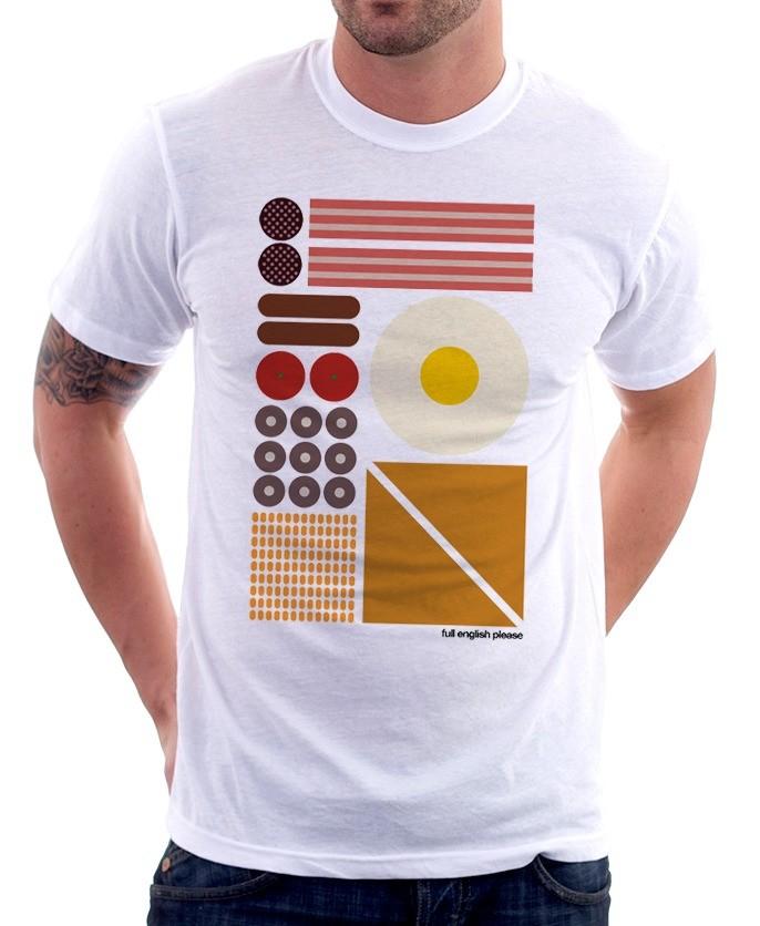 Full English Breakfast food continental egg sausages bacon tshirt 9457 S разноцветный