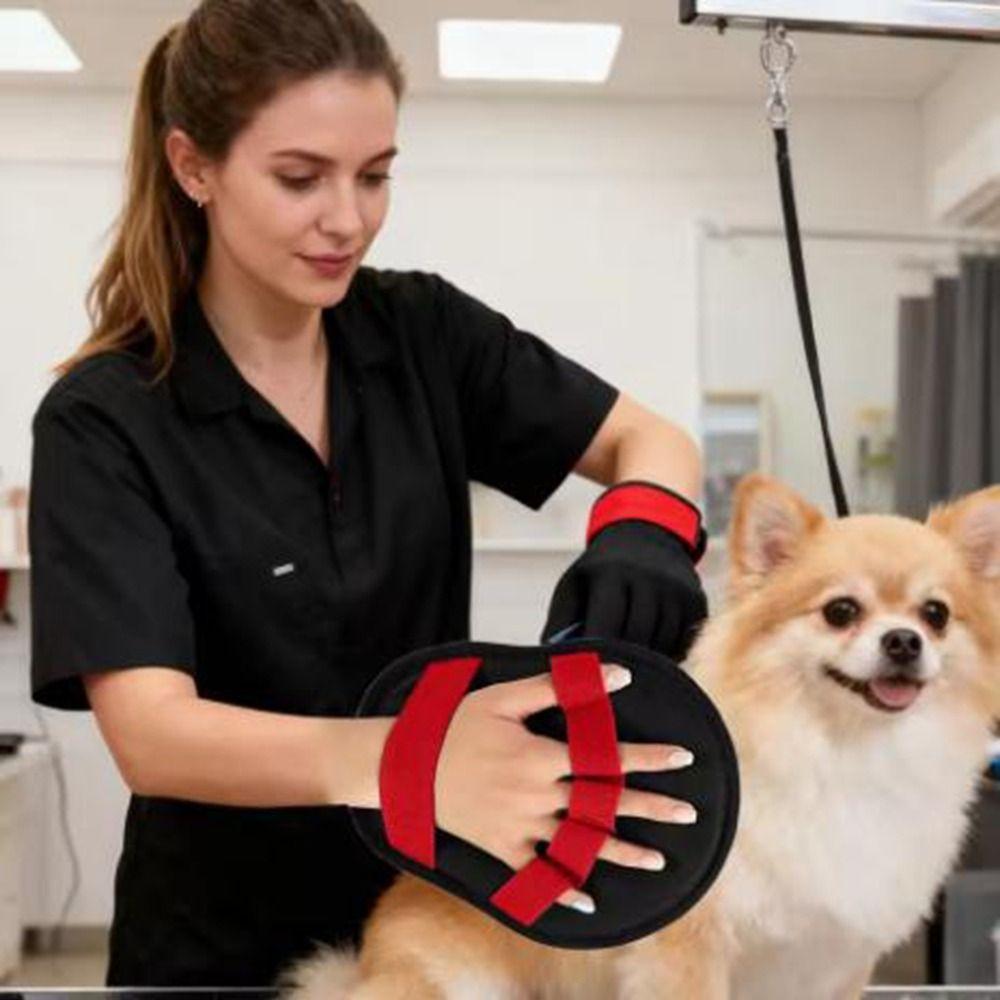 Cloth Pet Hair Removal Glove Hangable Reusable 5-Finger Grooming Cleaner with Massage Function Two-Way Puppy Shedding Gloves