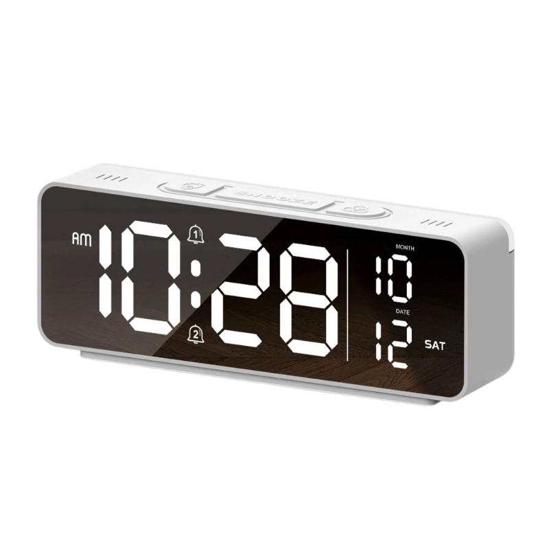 Bedside Digital Alarm Clock with Large LED Screen, Ambients Light and Brightness Adjustment Tabletop Clock for Nightstand
