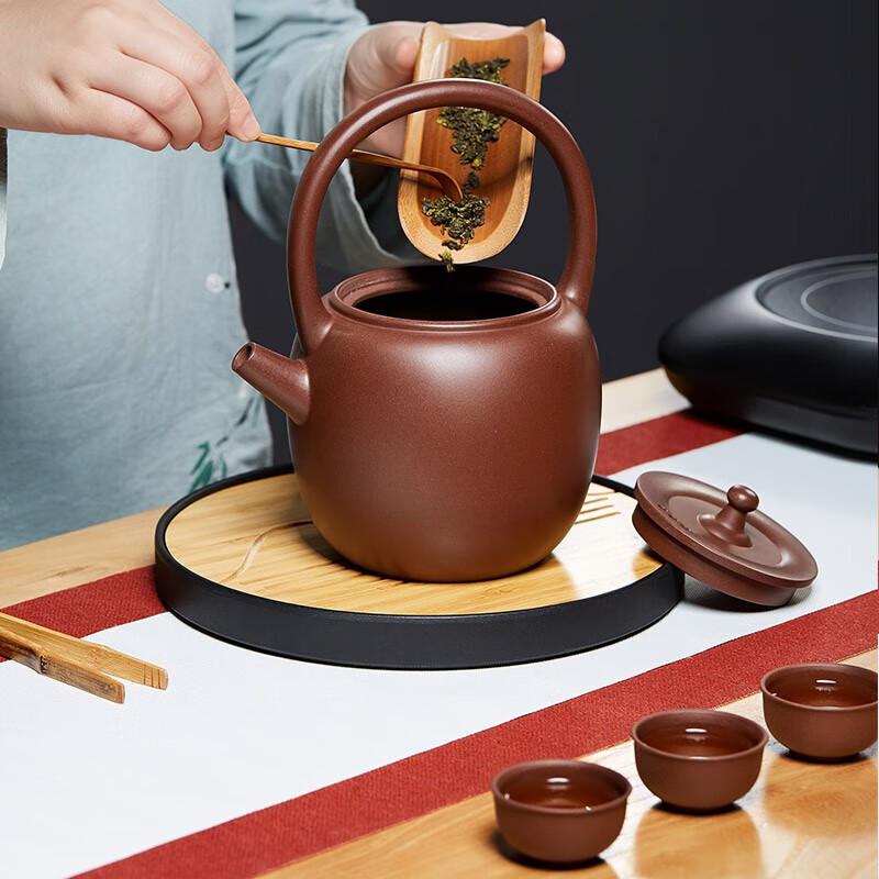 Yixing Zisha Purple Clay Lifting Beam Tea Kettle