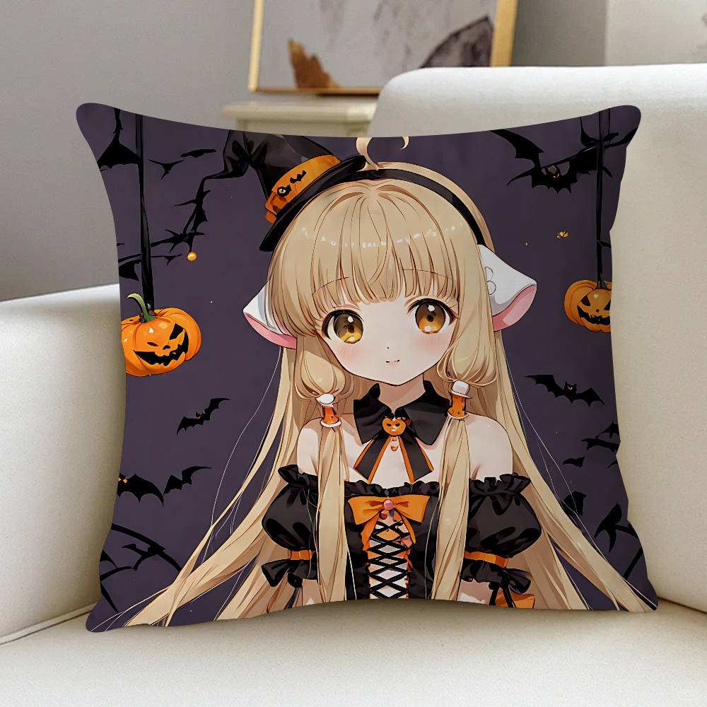 

Anime Chobits Chi And Freya Pillow Gift Home Office Decoration Bedroom Sofa Car Cushion Cover Case 45x45 12x12Inch