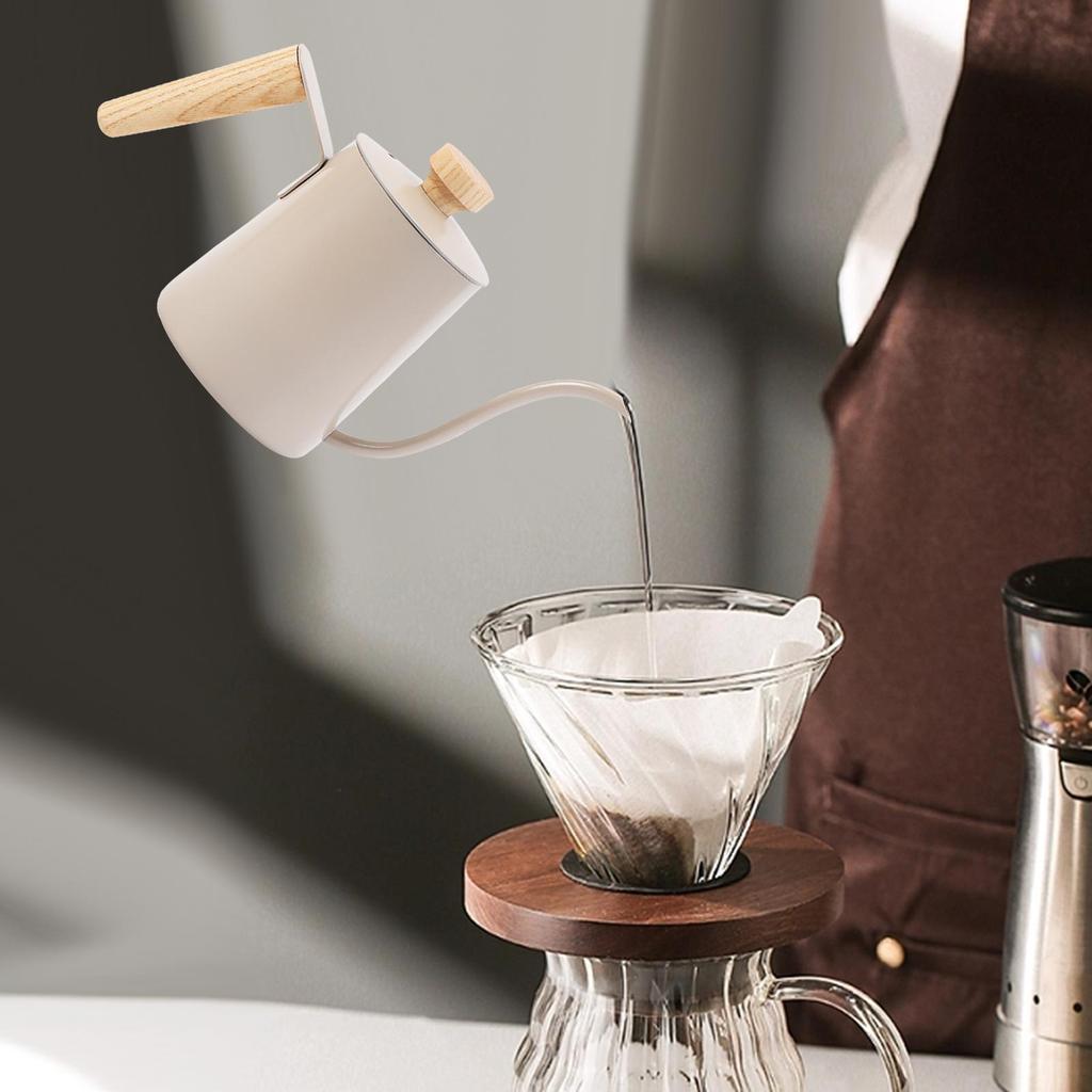 Pour over Kettle Ergonomic Handle Stainless Steel Coffee Tea Pot Drip Coffee Kettle for Office Camping Outdoor Coffee Maker
