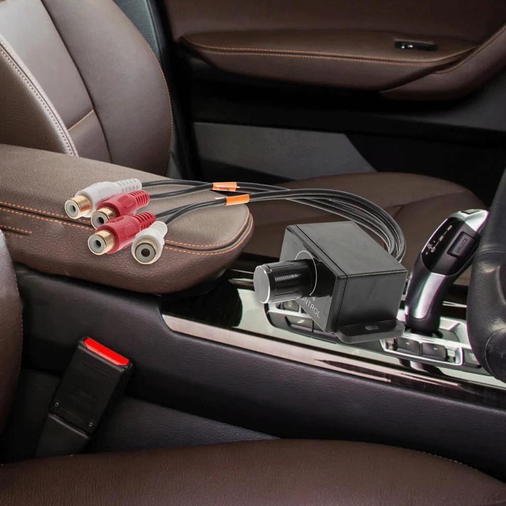Auto-Audio RCA-Lautstärkeregler Inline für Autoradio-Verstärker Audio-Fernbedienung Pegelregelung für Bassverstärkung Einstellknopf