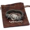 Bracciali Punk Vichinghi Norreni Testa di Lupo Catena a Rete in Acciaio Inossidabile Colore Oro Braccialetto Amuleto Nero Antico Gioielli Accessori Maschili