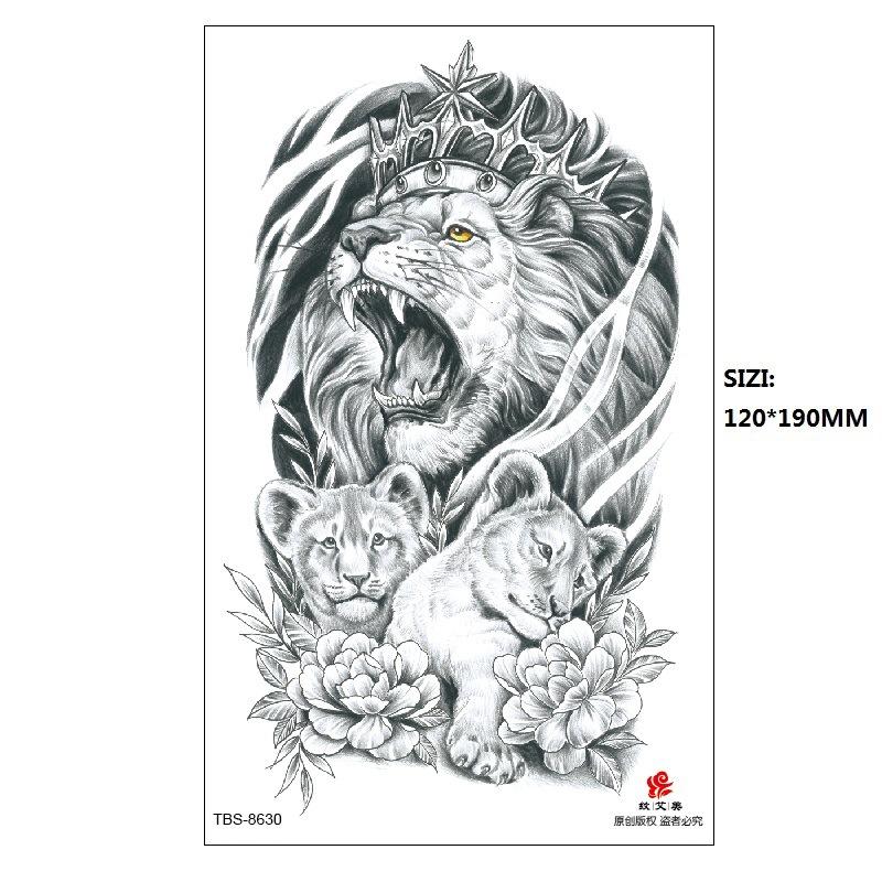 Traditional Men'S Totem Big Spider Dragon Water Transfer Simulation Tattoo Disposable Tattoo Sticker