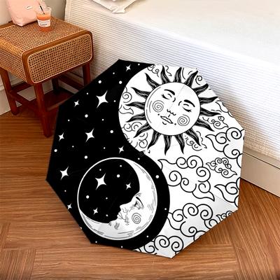 1 PC Automatic Folding Umbrella - Yin Yang Black and White Pattern, Portable & Foldable Design with 8 Ribs, Christmas Birthday Gifts