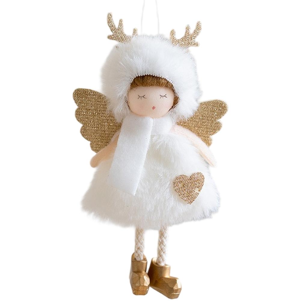 

Christmas Seasonal Pendant with Angel Girl Wings Headband and Deer Antler Hair Clip for Holiday Home Decoration