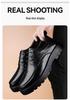 British Style Men's Leather Height-Increasing Shoes - 8cm Elevator, Thick Sole, Lace-up, Formal/Casual, Cowhide Dad Shoes.