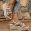 Fashion 2025 Hot Sale Ladies Shoes Open Toe Women's Sandals Fashion Color Matching Casual Summer Plus Size Light Wedge Sandals Zapatos