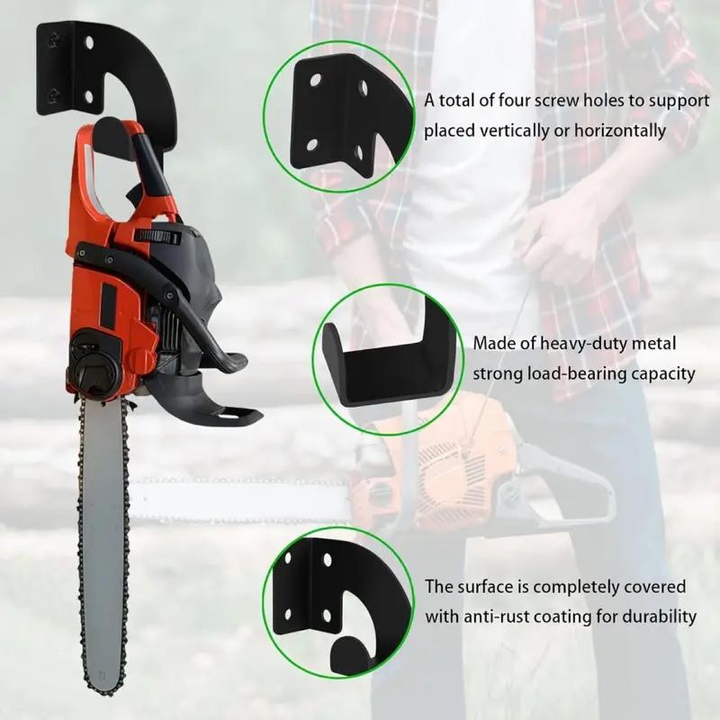 Chainsaw Wall Mount Heavy Duty Chainsaw Hanger Wall Mount Organizer Metal Rack Tool Storage For Workshop Garage Garden