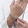 Nouveau Bracelet Dominateur Européen et Américain Trois Couleurs pour Homme en Acier Inoxydable