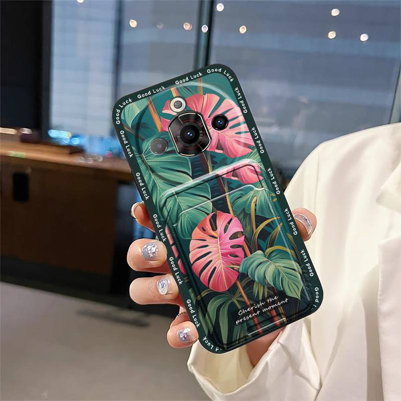 Waterproof Back Cover Phone Case For ZTE Nubia Focus Pro 5G Card slot Graffiti Silicone Dirt-resistant TPU Anti-knock