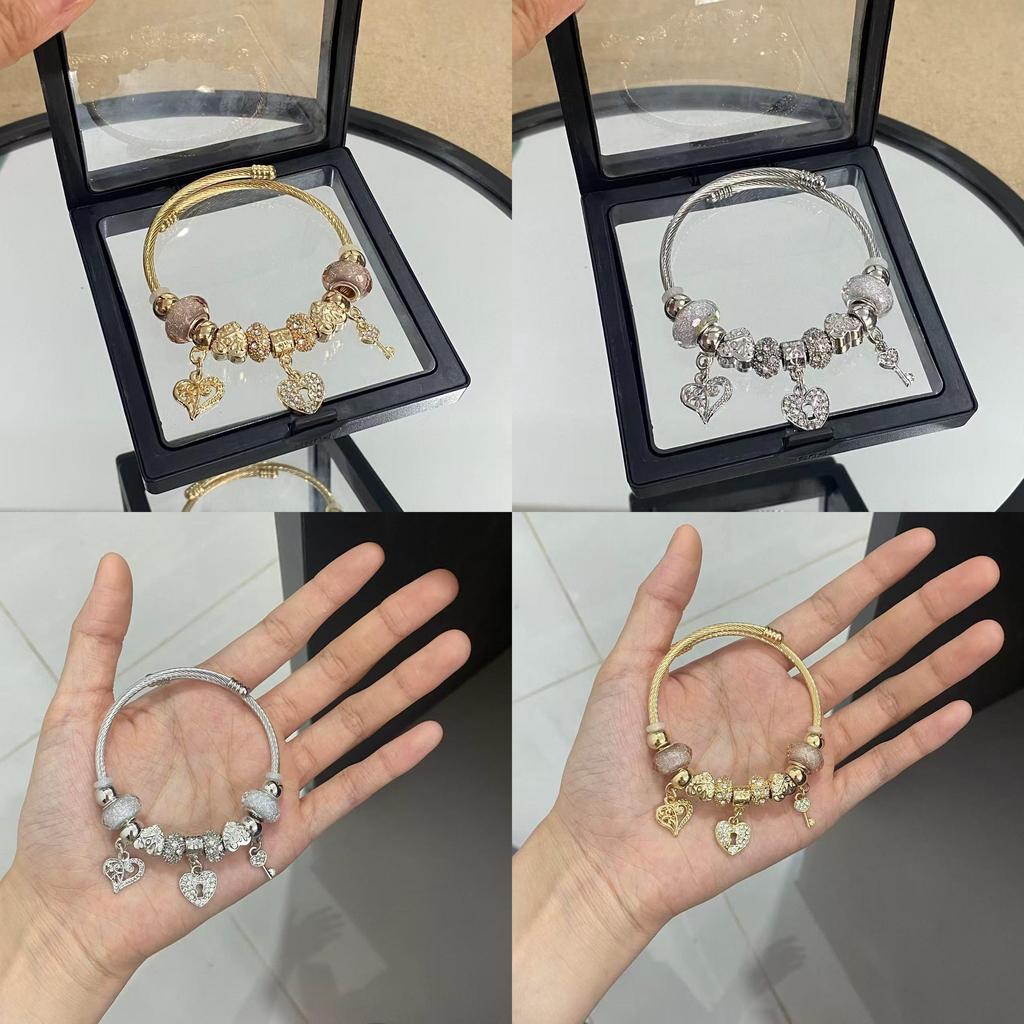 Bracelet With Heart Pendant For Women Stainless Steel Adjustable Heartshaped Jewelry Summer