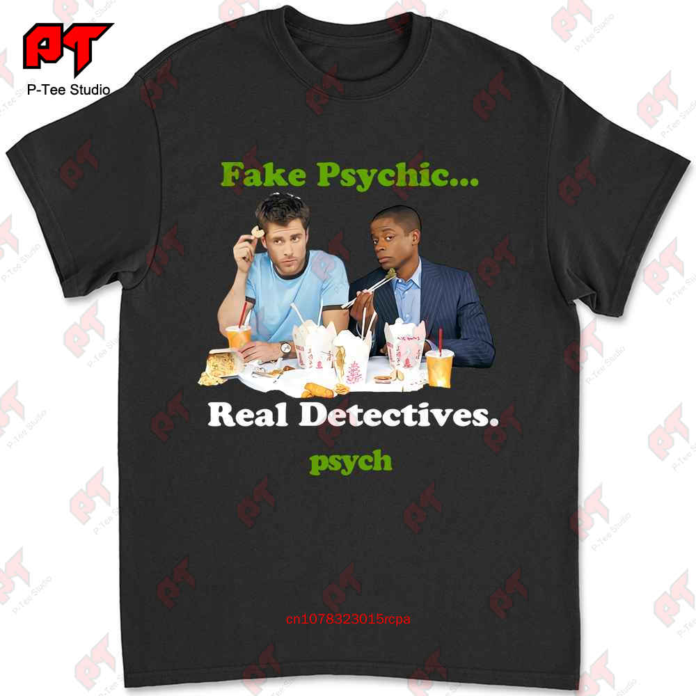 Psych Take Out Gus Shawn White Tshirt 3D47