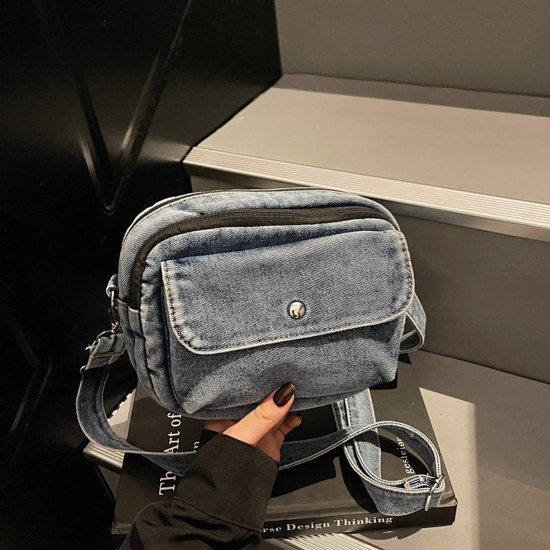 

Versatile denim small bag women s fashion mobile phone bag double-layer summer high-end messenger bag