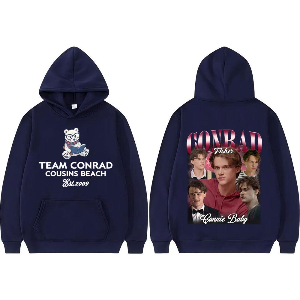 Team Conrad Cousins Beach Sweatshirt I Turned Pretty Movie Y2k Conrad Fisher Hoodies Men Women Oversized Loose Hoodie Streetwear