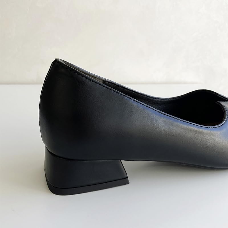 Oriental Traffic Pumps Pointed Toe Slit Flare Heel Stable All Year Work Office Casual Occasion 45301 BLACK Cm Women's 24.0