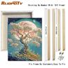 RUOPOTY Frame Paint By Numbers Tree And Moon Landscape Diy Acrylic Drawing On Canvas Paint By Numbers Kits For Wall Decor