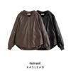 2024 Autumn Women's European & American Style Faux Leather Hooded Sweatshirt Coat