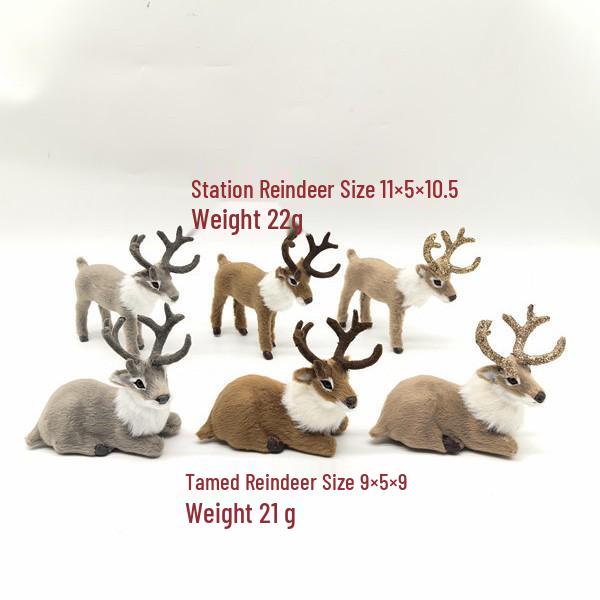 Mini Deer Reindeer Plush Ornament for Christmas Micro Landscape Decor