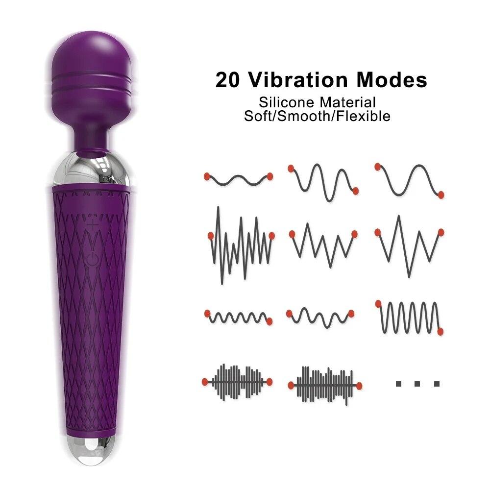 20 Speeds Powerful AV Vibrator Magic-Wand Clitoris Stimulator Sex Toys for Women G Spot Massager Adult Female Erotic Product