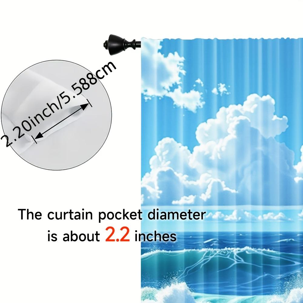 Waterproof Blue Ocean Waves Curtain Polyester Beach Tropical Sea Window Filtering Day Night Home Decor Curtains Shower Curtain D