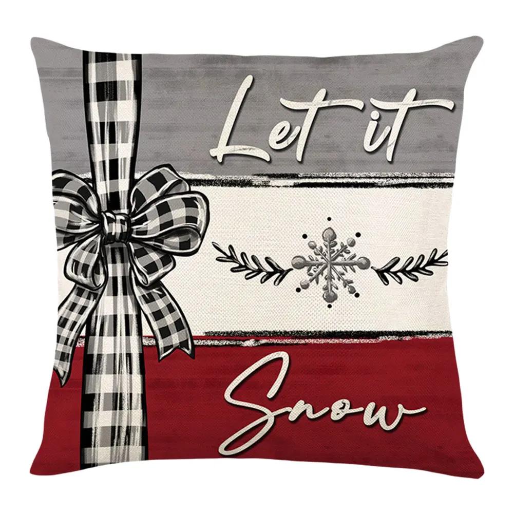 Christmas Linen Cushion Covers Enhance Your Home with Festive and Durable Design for Cozy Winter Decor