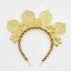 Golden Sun Goddess Crown Handmade Head Hoops  Women Girl Hair Accessories