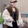 New temperament winter big fur collar short jacket integrated imitation fur fur short jacket women's light