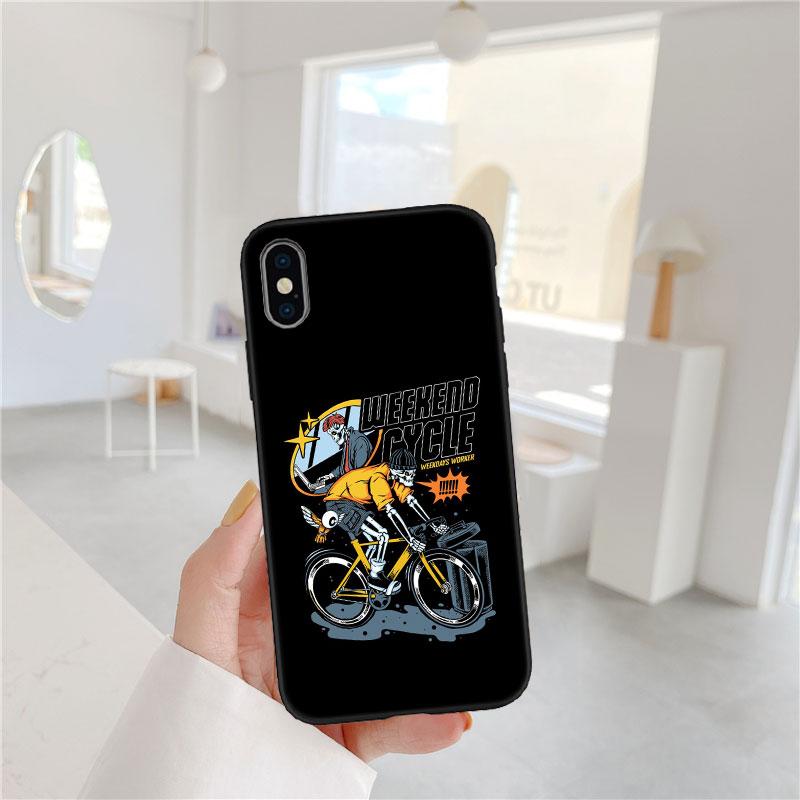 LO28 Cycling Bicycle Soft Shell Phone Case for iPhone SE X XS XR 11 16E 17 Pro Max Air 8 7 6 6s Plus