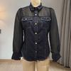 Dame Skjorte Gjennomsiktig Mesh Lappeteppe Kald Skulder Langermet Denim Topper Krage Knapper Stolpe Skjorte Country Konsert Klær