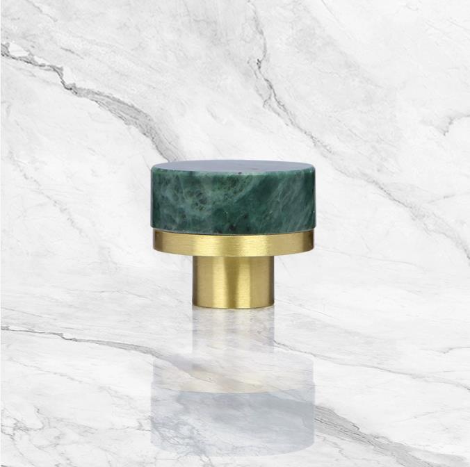 Brass Crystal Marble Handle European Light Luxury Diamond Light Ball Drawer Cabinet Wardrobe Door Handle