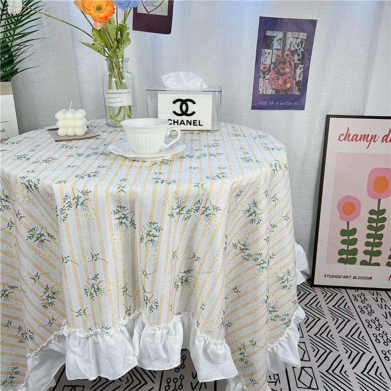 Spitze Runder Tischdecke Floraler Pastoraler Stil Picknick Party Dekorationstuch Ins Schmutzabweisend Antifouling Matte Süß