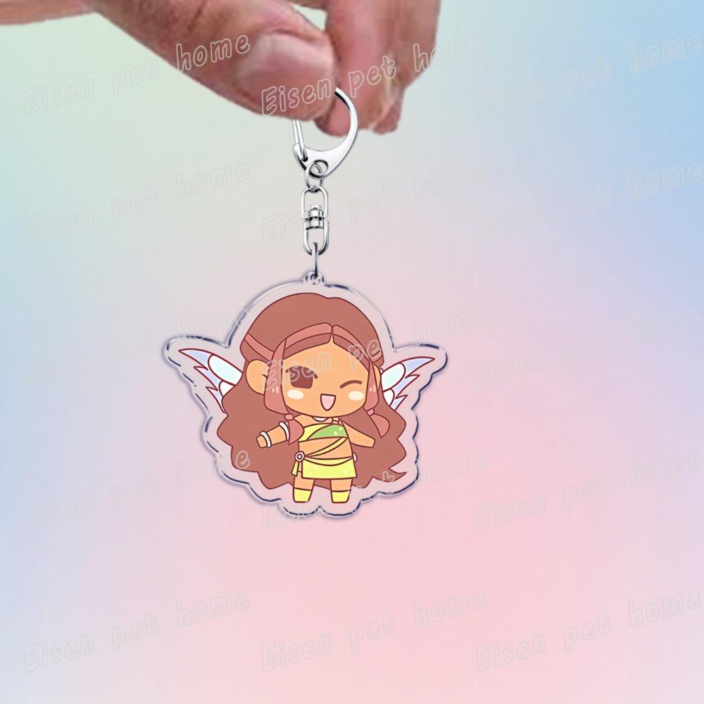 Cute Catoon Pixel Keychains for Women Bag Charm Fairy Stella Musa Tecna Magical Girl Fairies Keyrings Jewelry Friends Gifts