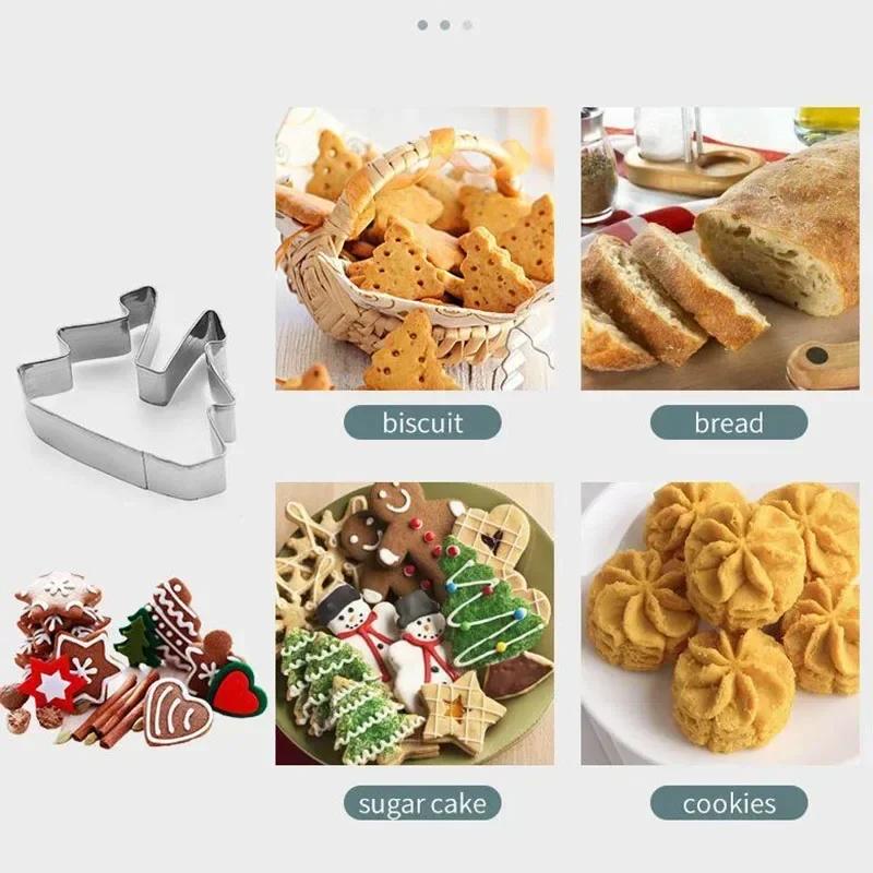 Nová 3D trojrozměrná nerezová forma na sušenky Vánoční perníková chaloupka 10 sad pekařských nástrojů Kuchyňské doplňky