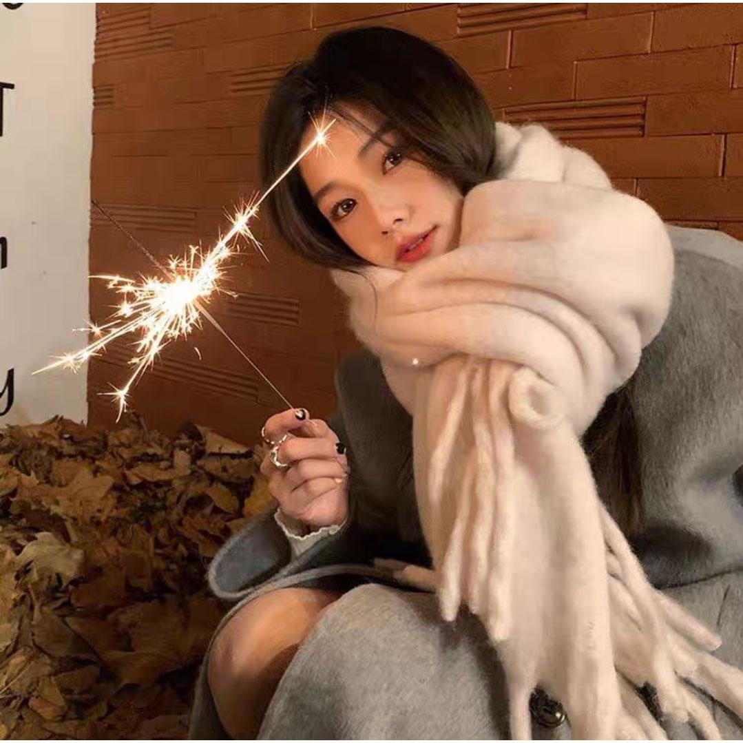 

Мягкий зимний кашемировый шарф, однотонный теплый длинный шарф с кисточками, мохеровые утолщенные шали для женщин и девочек One Size