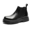 Fashion British Style Men's Street High Top Shoes Thick Soled Wear-resistant Men's Workwear Boots Versatile Black Leather Casual Shoes